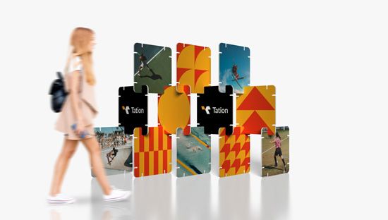 Display expositor modular multiuso de piezas encajables de polipropileno para publicidad personalizada 