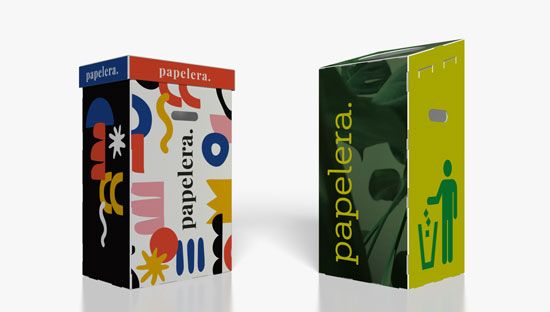 Papeleras de polipropileno alveolar personalizadas para reciclar
